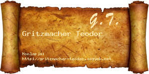 Gritzmacher Teodor névjegykártya